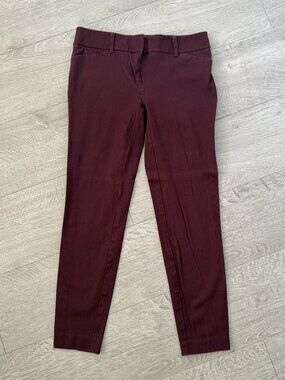 New York & Company Stretch Slim Ankle Pants Burgundy Size 2